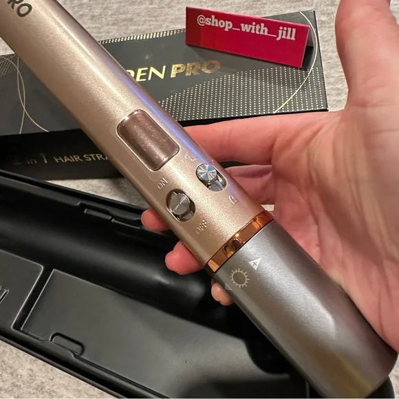 Gold Hair Straightener and Curler 2 in 1, Flat Iron Curling Iron in One, 1 inch - Picture 13 of 13